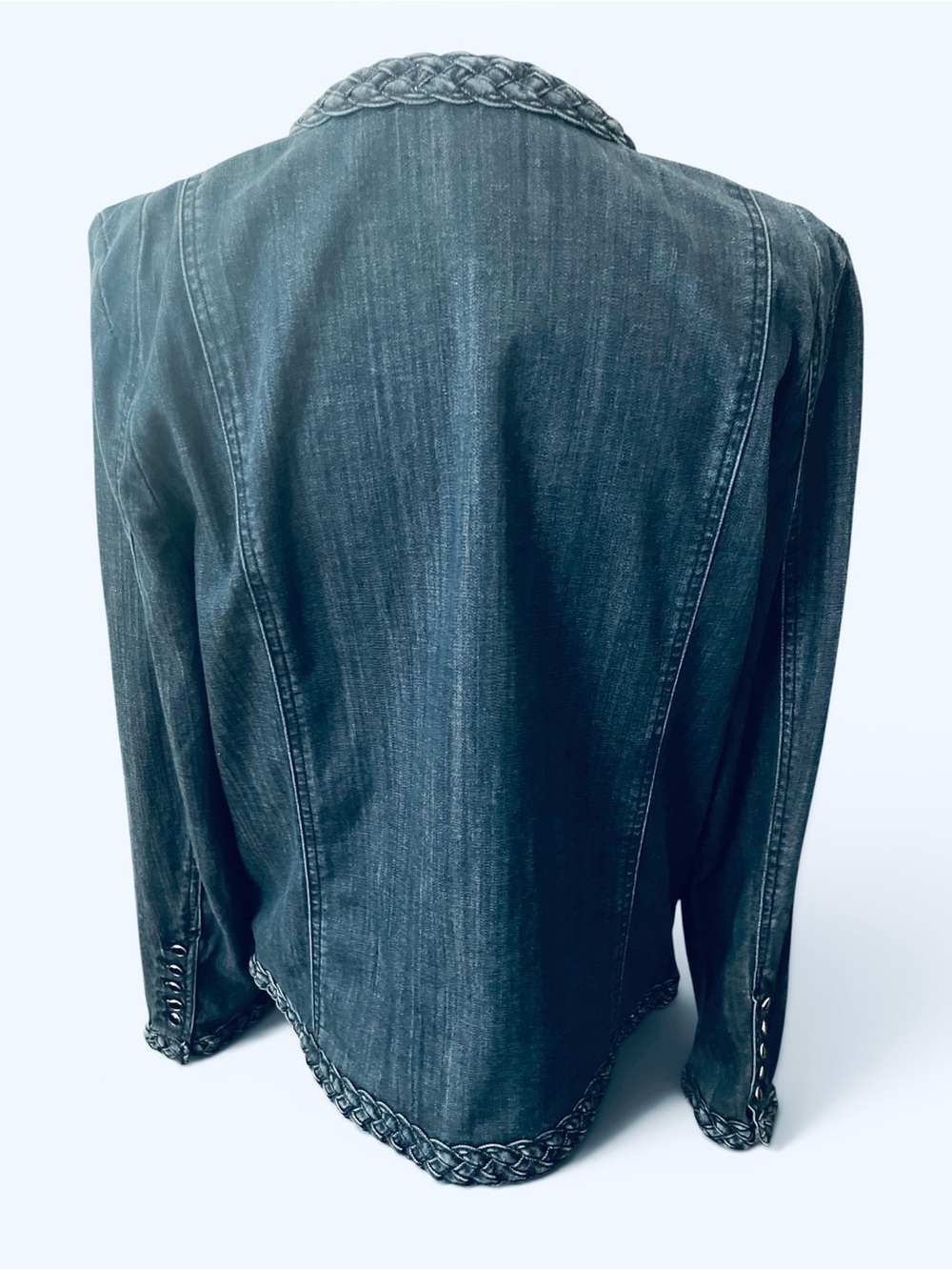 Blue Denim Braided Trim Jacket | Size Large | Australian Boutique | NWOT - Picture 6 of 11
